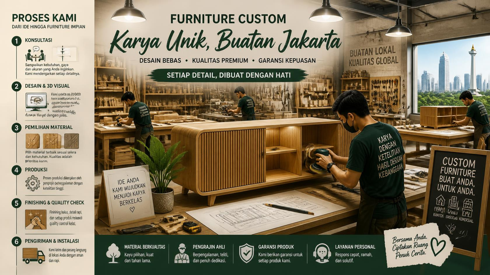7 Langkah Mudah Memesan Jasa Pembuatan Custom Furniture dari Awal hingga Akhir